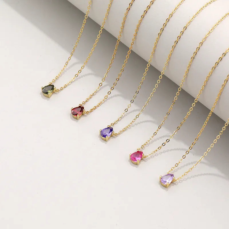 Peridot Water Drop Pendant Necklace