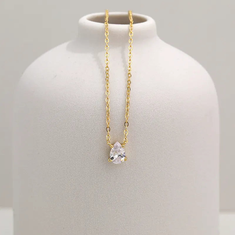 Peridot Water Drop Pendant Necklace