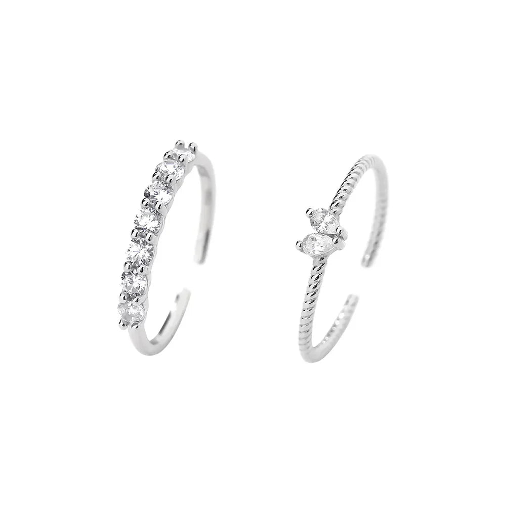 925 Sterling Silver round Zircon Rings
