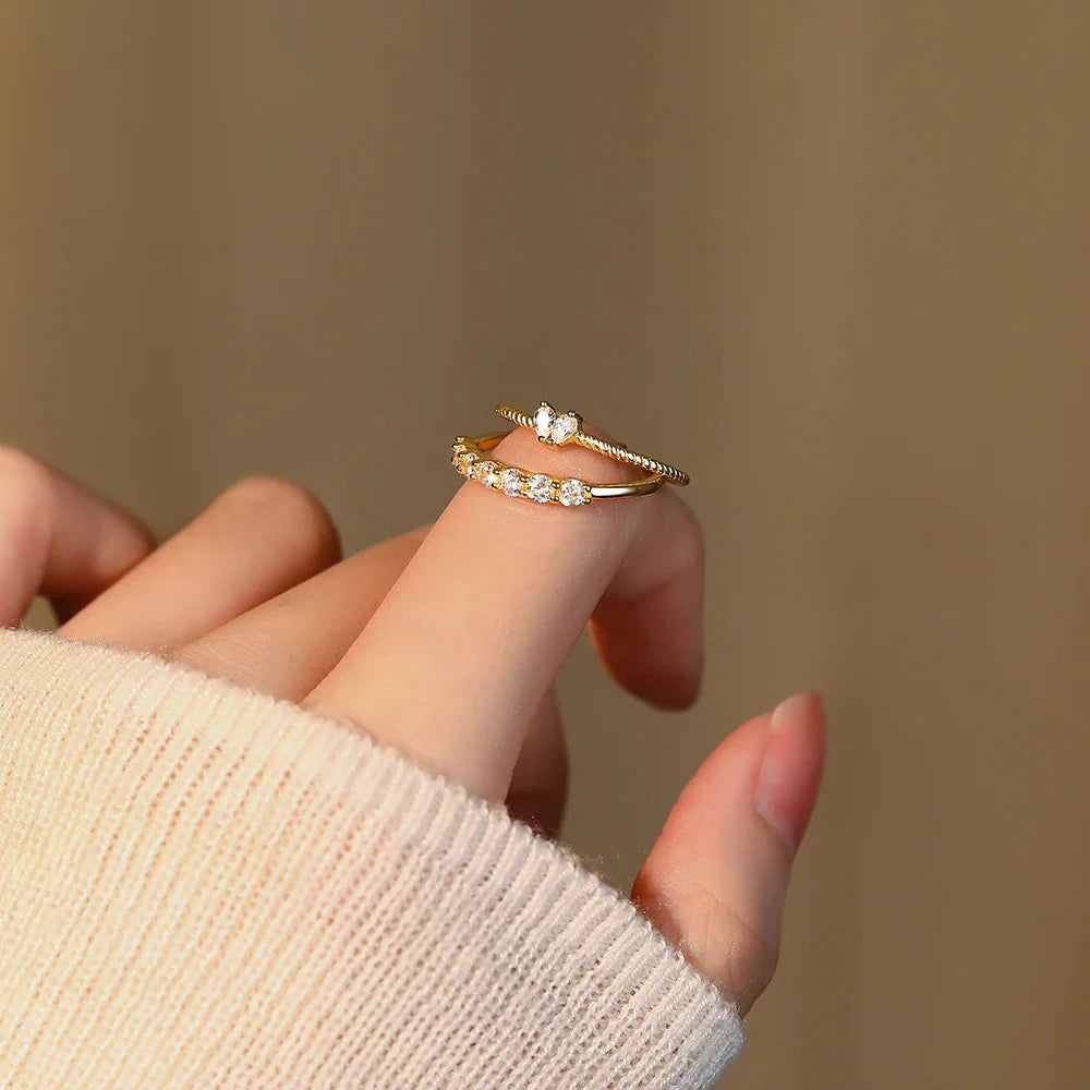 925 Sterling Silver round Zircon Rings